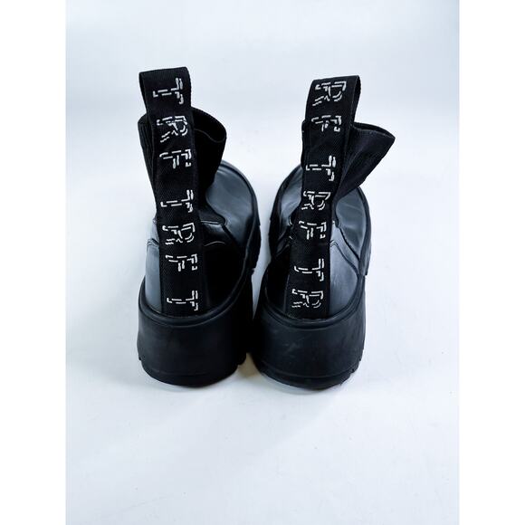 Zara TRF Size US 9 (EU 40) Rugged Chunky Sole Leather Boots - Black - Picture 4 of 10